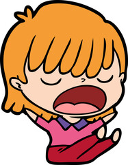 cartoon woman talking loudly