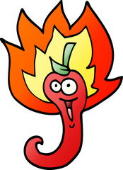 vector gradient illustration cartoon red hot chili