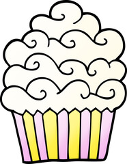 vector gradient illustration cartoon vanilla cupcake
