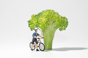 Concept miniature figure 1:87 scale with white background