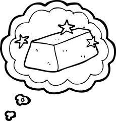 freehand drawn thought bubble cartoon gold