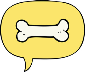 cartoon bone with speech bubble