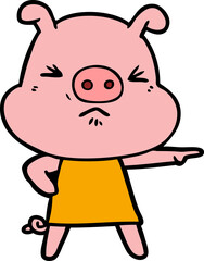 cartoon angry pig