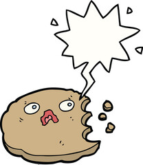 cartoon cookie with speech bubble