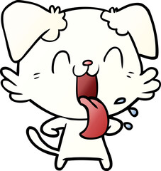 cartoon panting dog