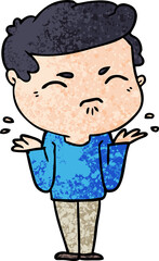 Obraz premium cartoon annoyed man