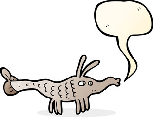cartoon shrimp with speech bubble