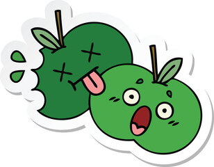 sticker of a cute cartoon apples