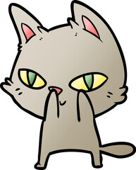 cartoon cat staring