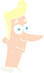 flat color illustration of smiling man