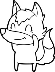 friendly cartoon wolf