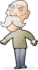 Fototapeta premium cartoon angry old man