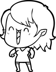 cute cartoon happy vampire girl