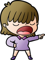 cartoon woman talking loudly