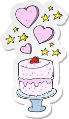 sticker of a cartoon cake