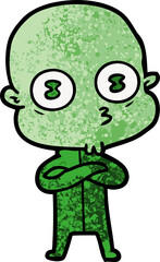 cartoon weird bald spaceman