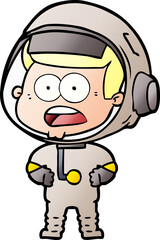Obraz premium cartoon surprised astronaut