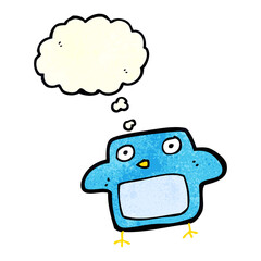 cartoon bird with thought bubble