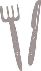 cartoon doodle knife and fork
