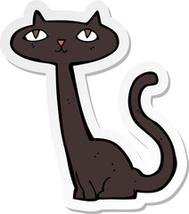 sticker of a cartoon black cat