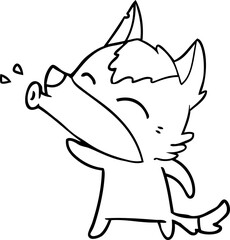 howling wolf cartoon