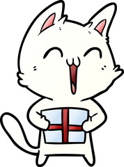 happy cartoon cat