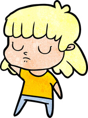 cartoon indifferent woman