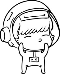 cartoon curious astronaut