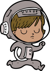 cartoon astronaut woman