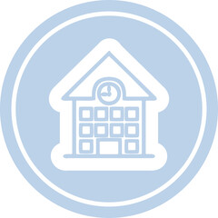 school house circular icon symbol