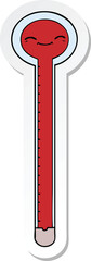 sticker of a cartoon thermometer