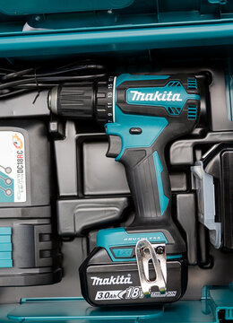 Makita electric drill. Professional electric Makita tools: Latvia, Talsi, May 05, 2023