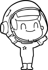 happy cartoon astronaut man