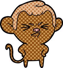 cartoon annoyed monkey