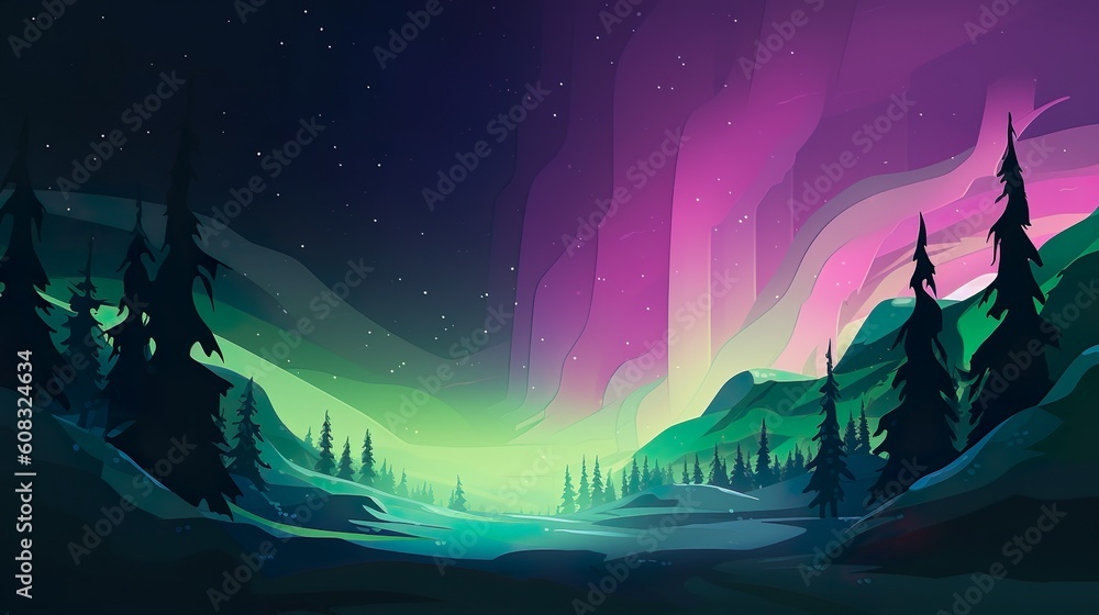 Aufkleber abstract background northern lights. presenting the vibrant atmosphere of nothen neon lights with an