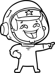 cartoon laughing astronaut