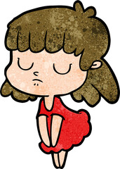 cartoon indifferent woman