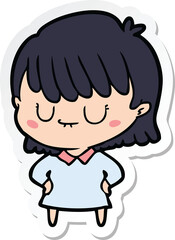 sticker of a cartoon woman