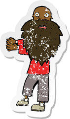 retro distressed sticker of a cartoon bearded old man