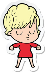 sticker of a cartoon woman