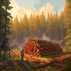 Wood in the Forest. Generative AI