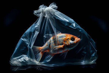  fish trapped in plastic bag