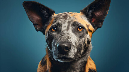 Happy Dog on Colored Background