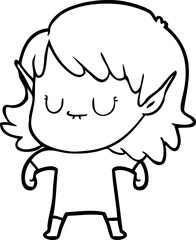 happy cartoon elf girl