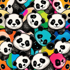 Obraz premium panda pattern