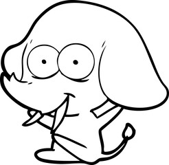 happy cartoon elephant