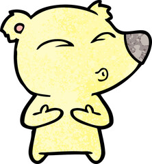 cartoon whistling bear