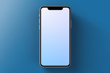 mobile, blank display, blue background, mockup, design, smartphone, digital, technology, device, screen