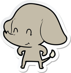 sticker of a cute cartoon elephant