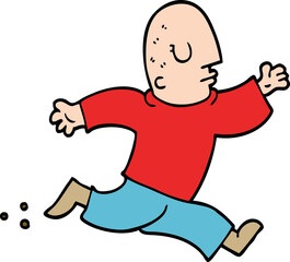 cartoon doodle man running
